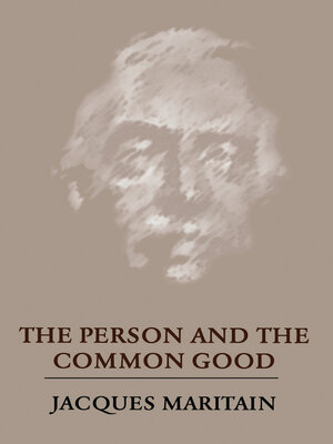 cover image of The Person and the Common Good